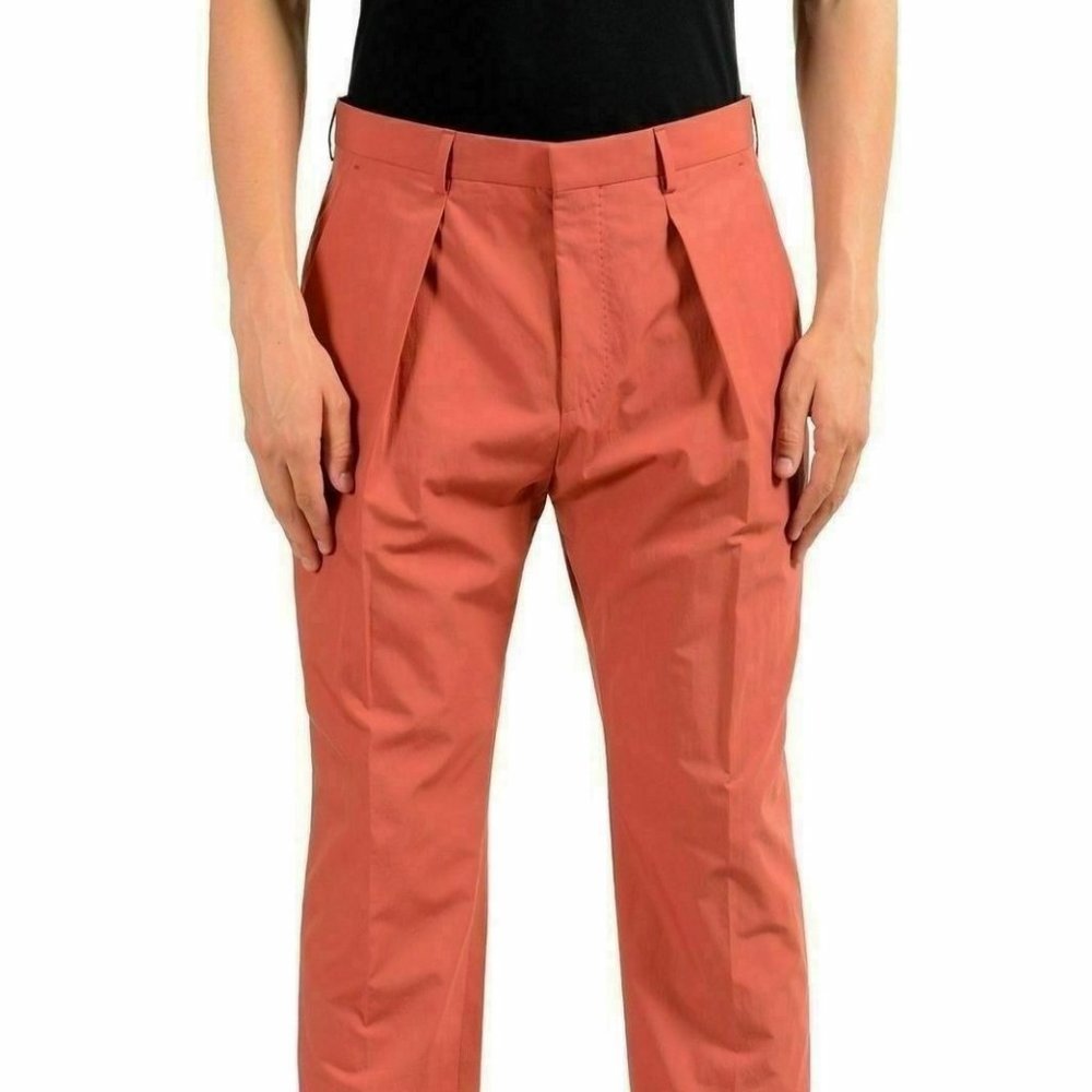 Hugo Boss "Ole" Men's Red Pleated Casual Pants